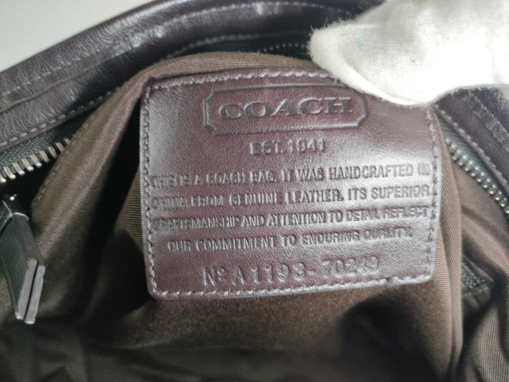 COACH コーチ ショルダーバッグ オプアート 70249 ブラック系 レザー レディース 2WAY 美品