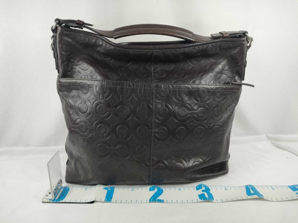 COACH コーチ ショルダーバッグ オプアート 70249 ブラック系 レザー レディース 2WAY 美品
