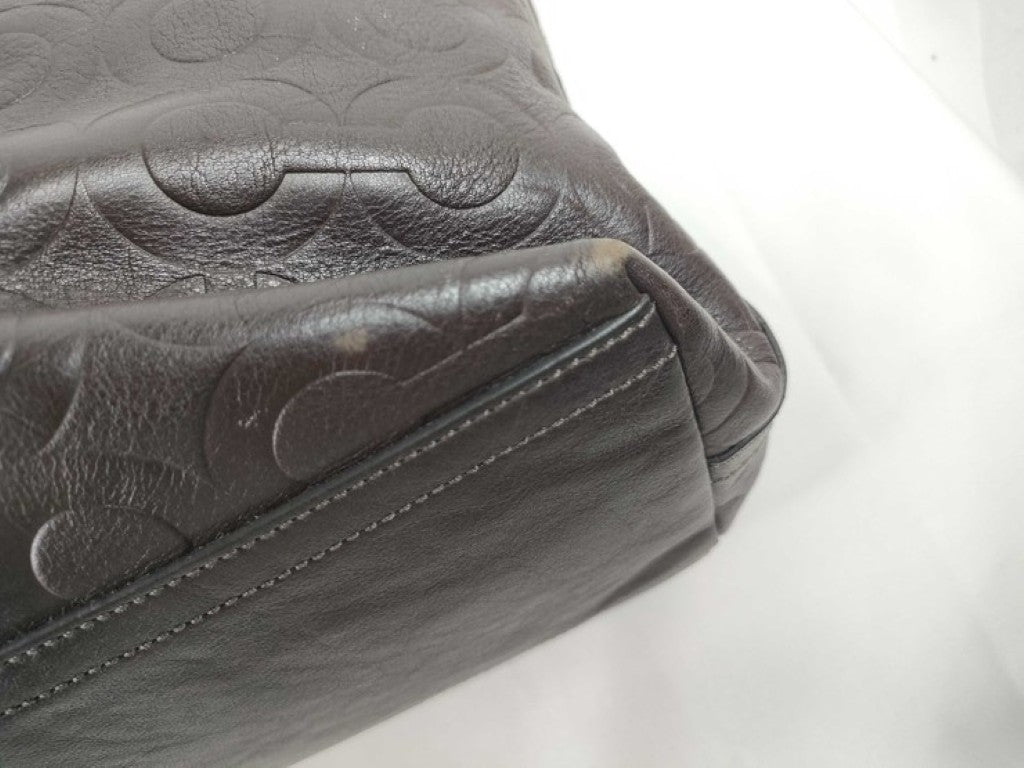 COACH コーチ ショルダーバッグ オプアート 70249 ブラック系 レザー レディース 2WAY 美品