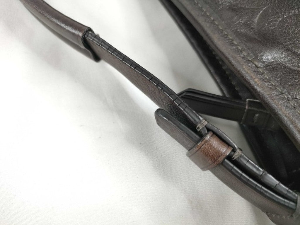 COACH コーチ ショルダーバッグ オプアート 70249 ブラック系 レザー レディース 2WAY 美品