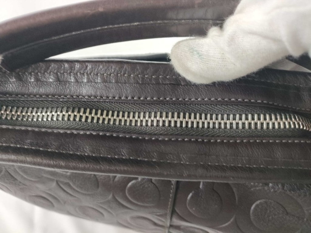 COACH コーチ ショルダーバッグ オプアート 70249 ブラック系 レザー レディース 2WAY 美品