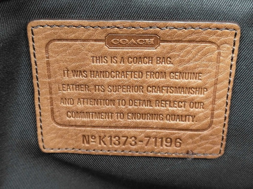 COACH コーチ ビジネスバッグ BLEEKER ブリーカー 71196 キャメル系 レザー メンズ 2WAY ハンドバッグ ゴールド金具 美品