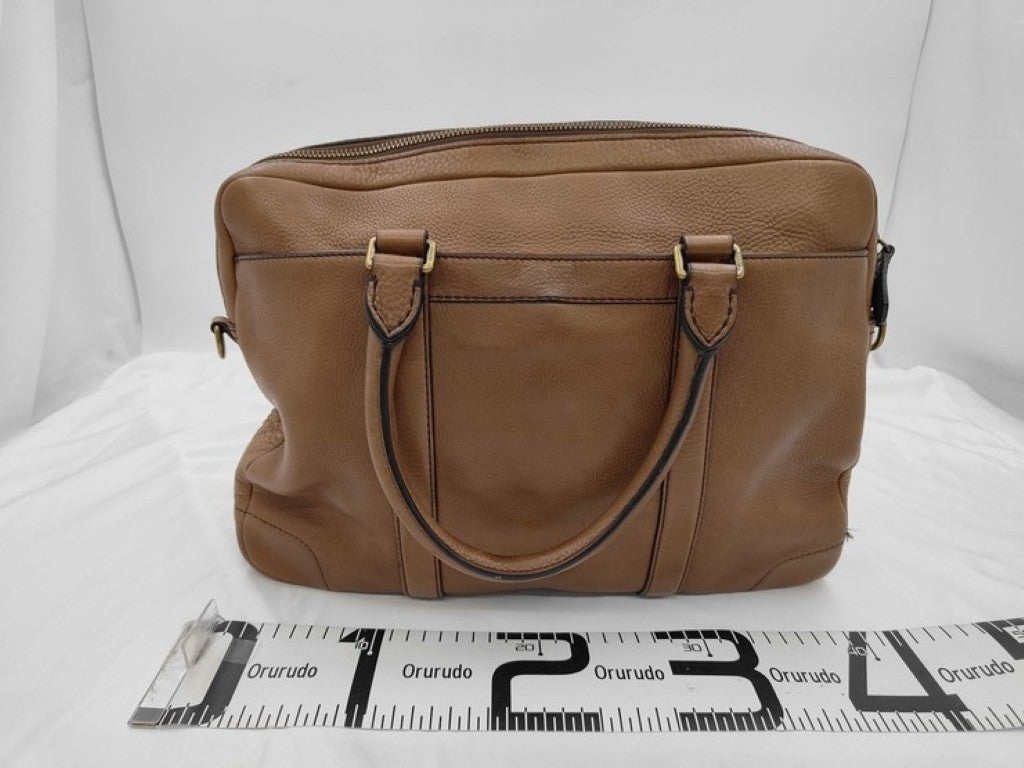 COACH コーチ ビジネスバッグ BLEEKER ブリーカー 71196 キャメル系 レザー メンズ 2WAY ハンドバッグ ゴールド金具 美品