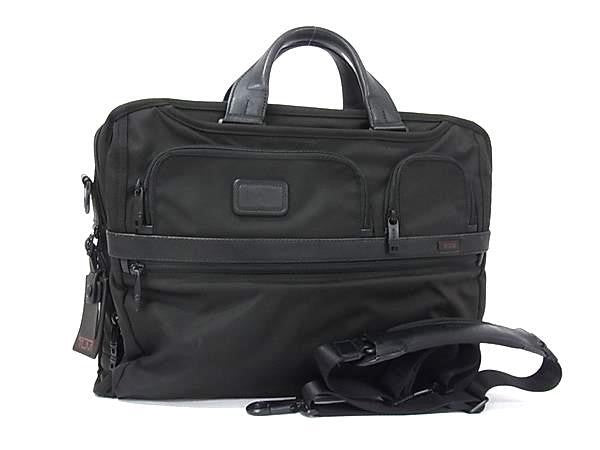 TUMI トゥミ ビジネスバッグ ALPHA2 アルファ2 コンパクト ラージ スクリーン コンピューター ブリーフ 26114D2 ブラック系 バリスティックナイロン メンズ 2WAY ショルダーバッグ 美品