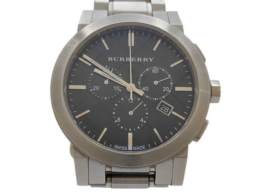 BURBERRY バーバリー 時計 ザ・シティ BU9351 ブラック文字盤 シルバー系 ステンレススチール メンズ 美品
