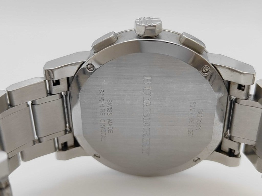 BURBERRY バーバリー 時計 ザ・シティ BU9351 ブラック文字盤 シルバー系 ステンレススチール メンズ 美品