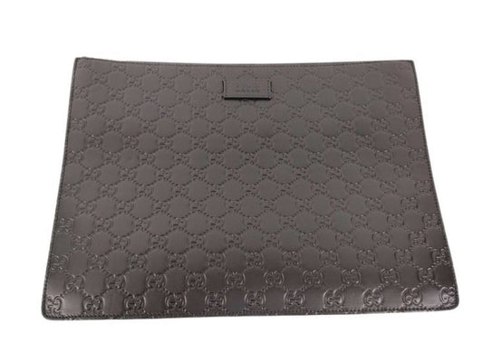 GUCCI グッチ クラッチバッグ グッチシマ 429004 ブラック系 レザー ユニセックス 美品