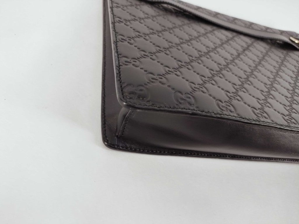 GUCCI グッチ クラッチバッグ グッチシマ 429004 ブラック系 レザー ユニセックス 美品