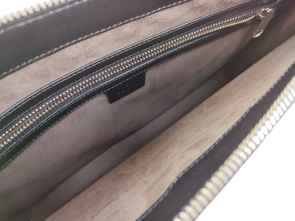 GUCCI グッチ クラッチバッグ グッチシマ 429004 ブラック系 レザー ユニセックス 美品