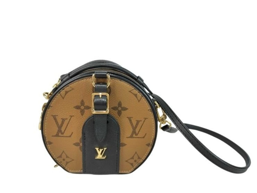 LOUIS VUITTON ルイヴィトン ショルダーバッグ ミニボワットシャポー M68276 ブラウン系 モノグラムリバース レディース ゴールド金具 美品