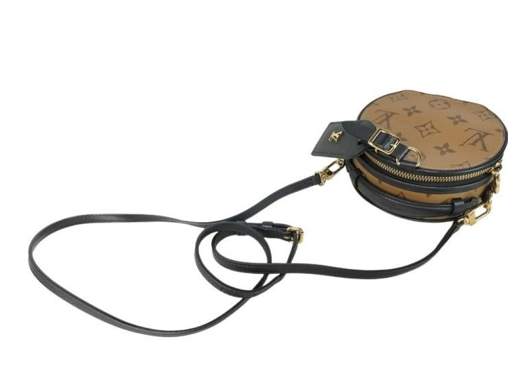 LOUIS VUITTON ルイヴィトン ショルダーバッグ ミニボワットシャポー M68276 ブラウン系 モノグラムリバース レディース ゴールド金具 美品