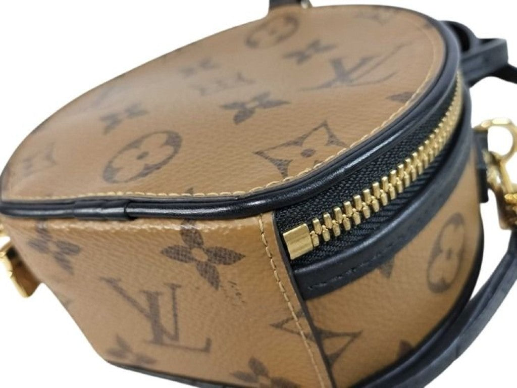 LOUIS VUITTON ルイヴィトン ショルダーバッグ ミニボワットシャポー M68276 ブラウン系 モノグラムリバース レディース ゴールド金具 美品