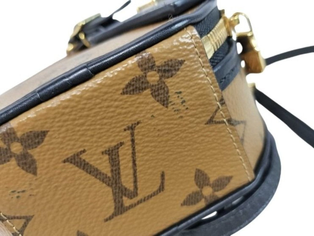 LOUIS VUITTON ルイヴィトン ショルダーバッグ ミニボワットシャポー M68276 ブラウン系 モノグラムリバース レディース ゴールド金具 美品