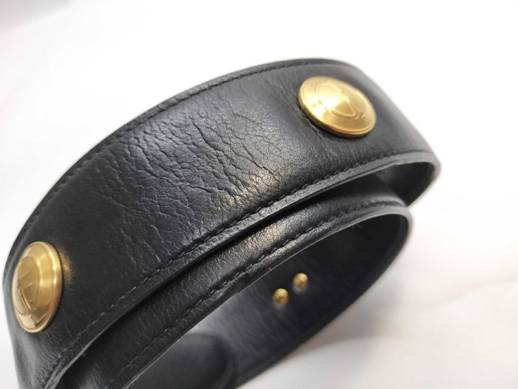 GUCCI グッチ ベルト 037.01/16.0317 ブラック ゴールド系 レザー メンズ ゴールド金具 美品