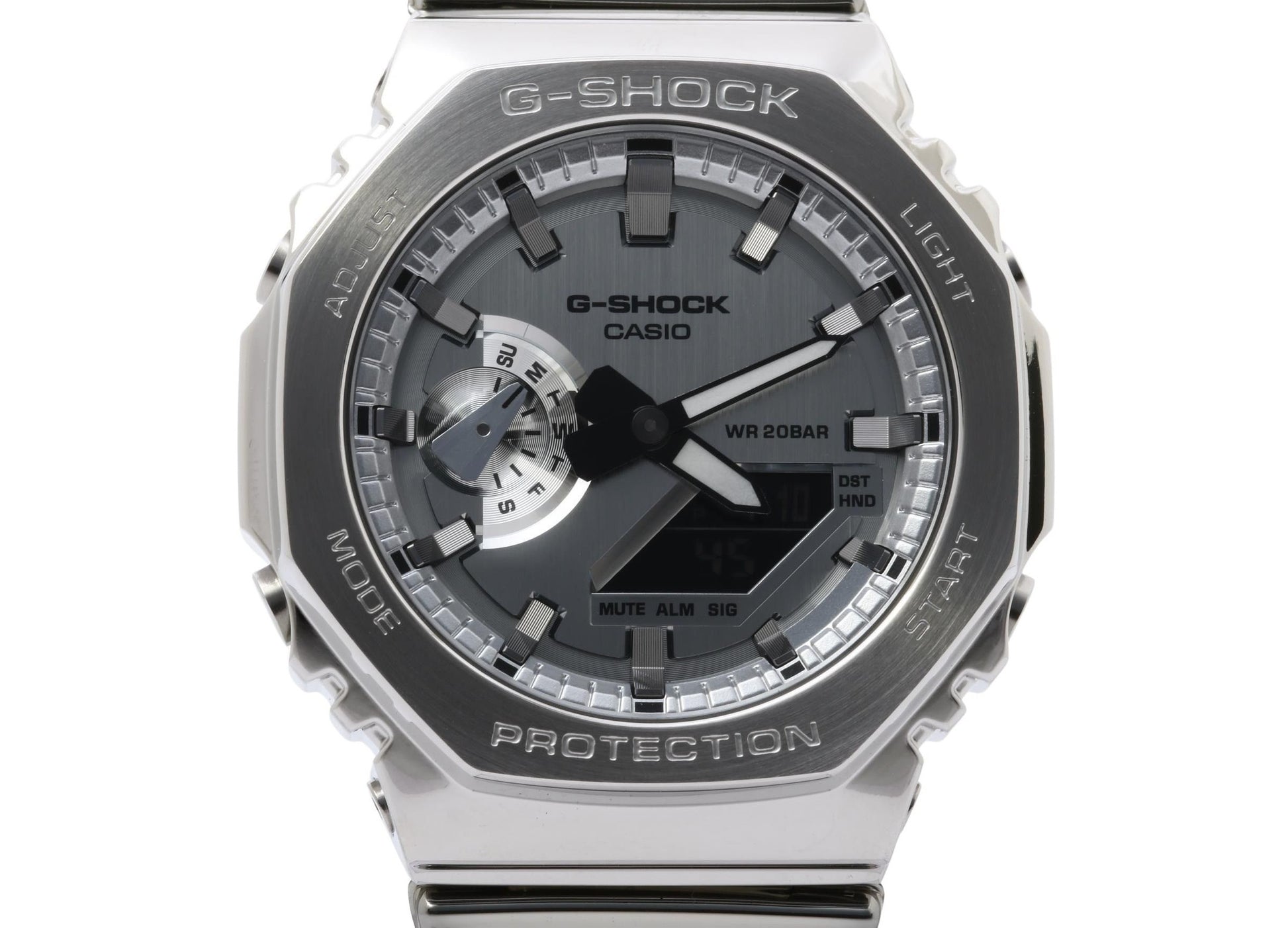 CASIO カシオ 時計 GSHOCK FINE METALLIC SERIES ANALOGDIGITAL 2100 Series GM2100YM8AJF シルバー 樹脂／ステンレススチール メンズ デジアナ 新品未使用展示品