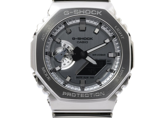 CASIO カシオ 時計 GSHOCK FINE METALLIC SERIES ANALOGDIGITAL 2100 Series GM2100YM8AJF シルバー 樹脂／ステンレススチール メンズ デジアナ 新品未使用展示品