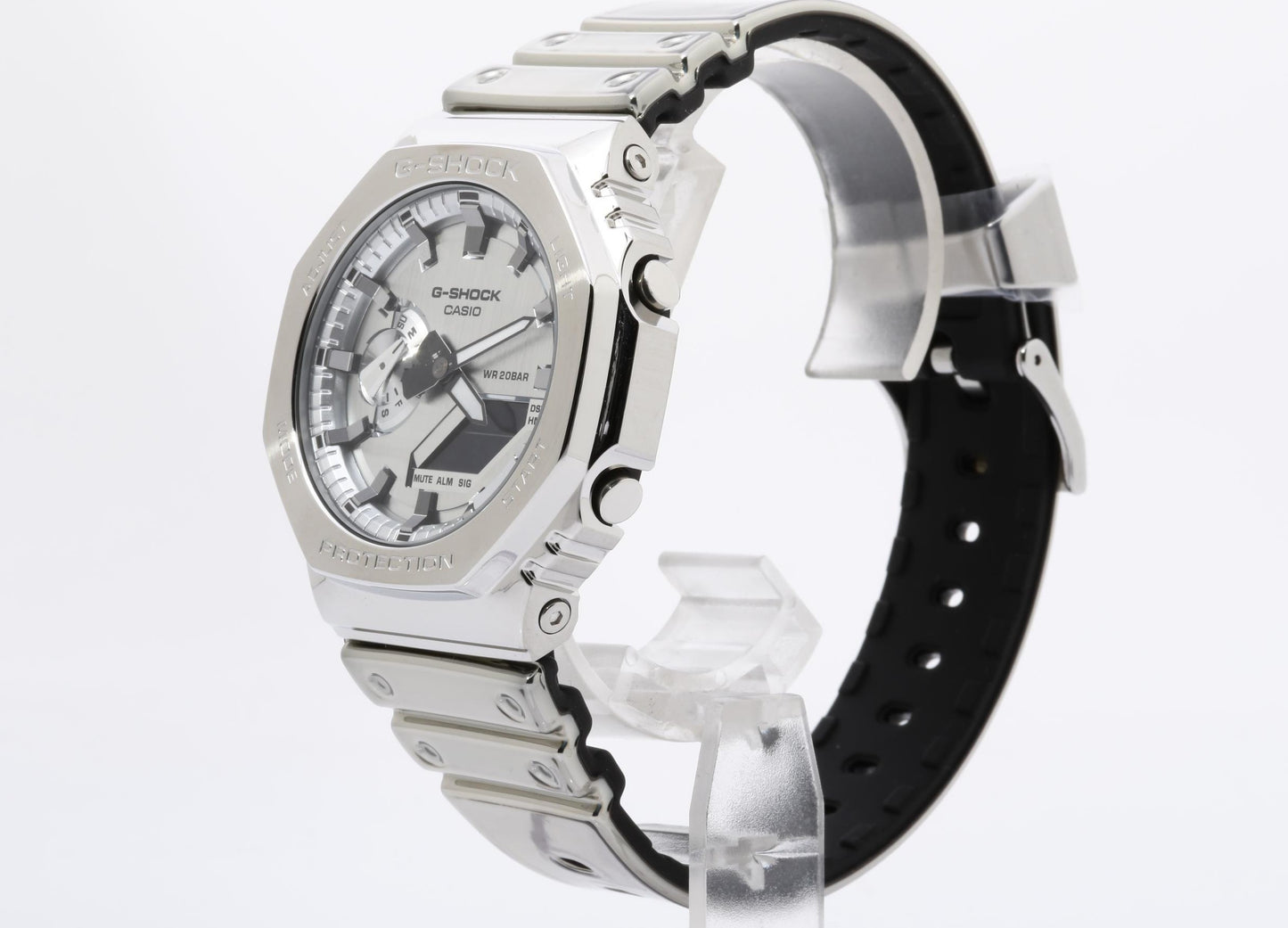 CASIO カシオ 時計 GSHOCK FINE METALLIC SERIES ANALOGDIGITAL 2100 Series GM2100YM8AJF シルバー 樹脂／ステンレススチール メンズ デジアナ 新品未使用展示品