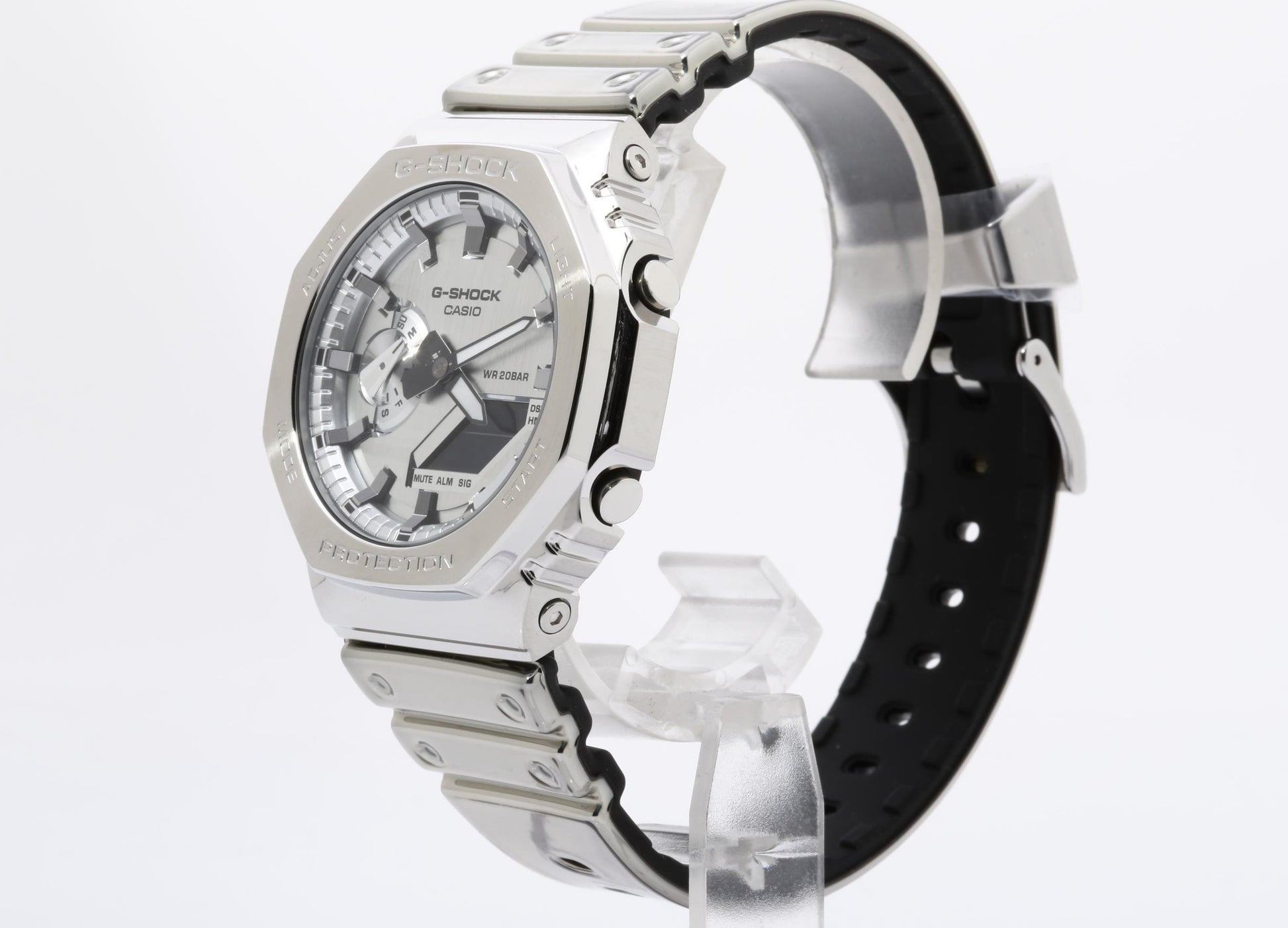 CASIO カシオ 時計 GSHOCK FINE METALLIC SERIES ANALOGDIGITAL 2100 Series GM2100YM8AJF シルバー 樹脂／ステンレススチール メンズ デジアナ 新品未使用展示品
