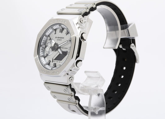 CASIO カシオ 時計 GSHOCK FINE METALLIC SERIES ANALOGDIGITAL 2100 Series GM2100YM8AJF シルバー 樹脂／ステンレススチール メンズ デジアナ 新品未使用展示品