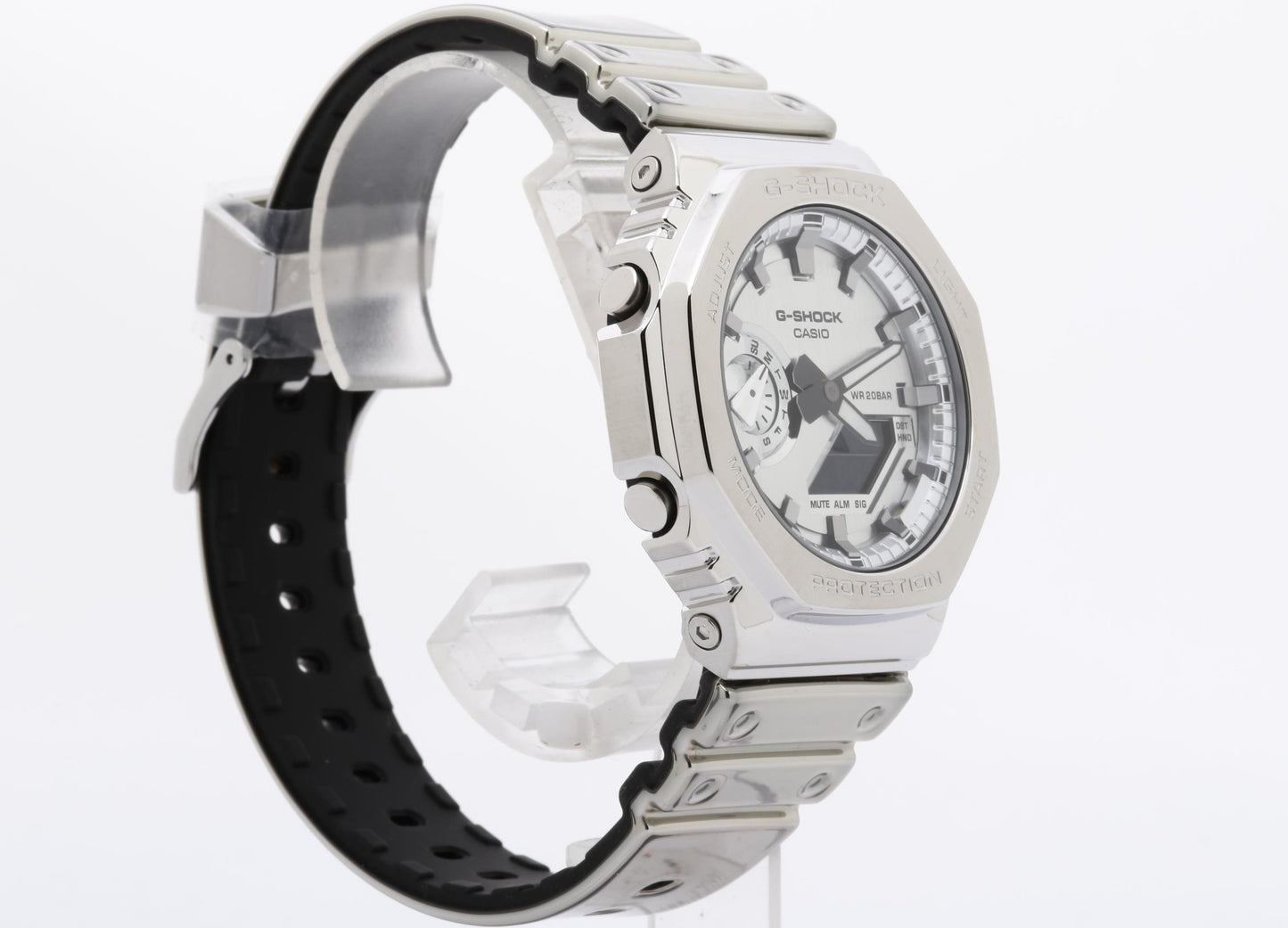 CASIO カシオ 時計 GSHOCK FINE METALLIC SERIES ANALOGDIGITAL 2100 Series GM2100YM8AJF シルバー 樹脂／ステンレススチール メンズ デジアナ 新品未使用展示品