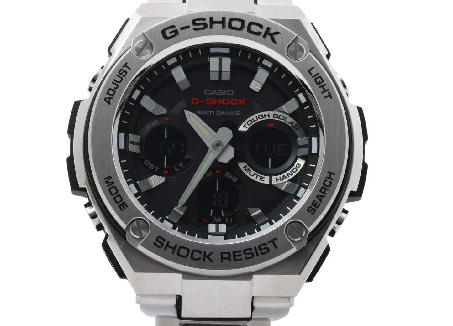 CASIO カシオ 時計 GSHOCK GSTEEL GSTW100 Series GSTW110D1AJF ブラック シルバー 樹脂／ステンレススチール メンズ デジアナ 超美品