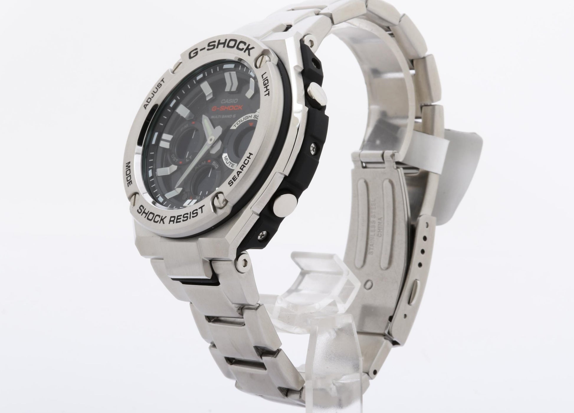 CASIO カシオ 時計 GSHOCK GSTEEL GSTW100 Series GSTW110D1AJF ブラック シルバー 樹脂／ステンレススチール メンズ デジアナ 超美品