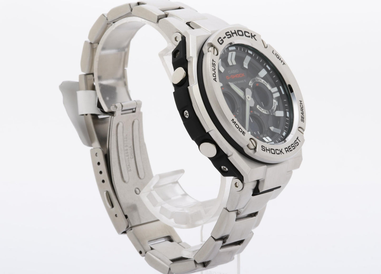 CASIO カシオ 時計 GSHOCK GSTEEL GSTW100 Series GSTW110D1AJF ブラック シルバー 樹脂／ステンレススチール メンズ デジアナ 超美品