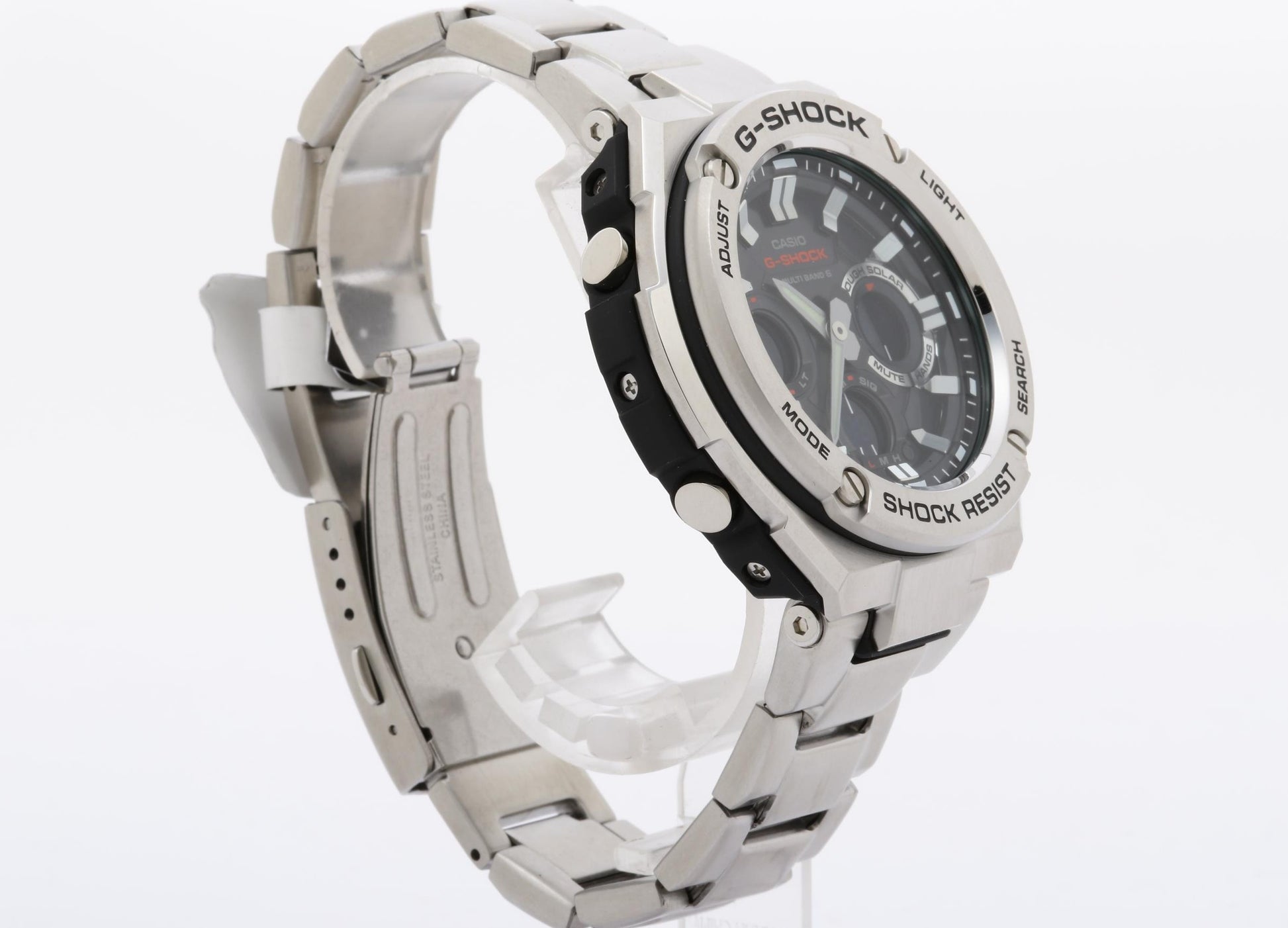CASIO カシオ 時計 GSHOCK GSTEEL GSTW100 Series GSTW110D1AJF ブラック シルバー 樹脂／ステンレススチール メンズ デジアナ 超美品