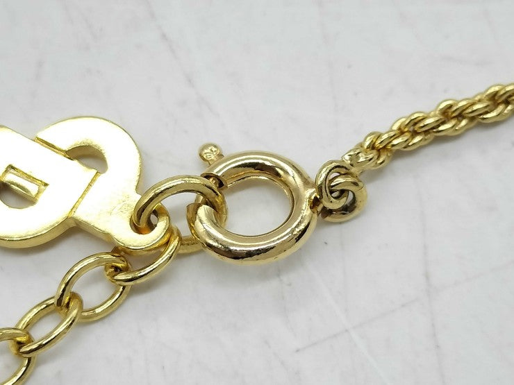 ChristianDior クリスチャンディオール ネックレス ゴールド メタル レディース ラインストーン 香水瓶モチーフ 美品