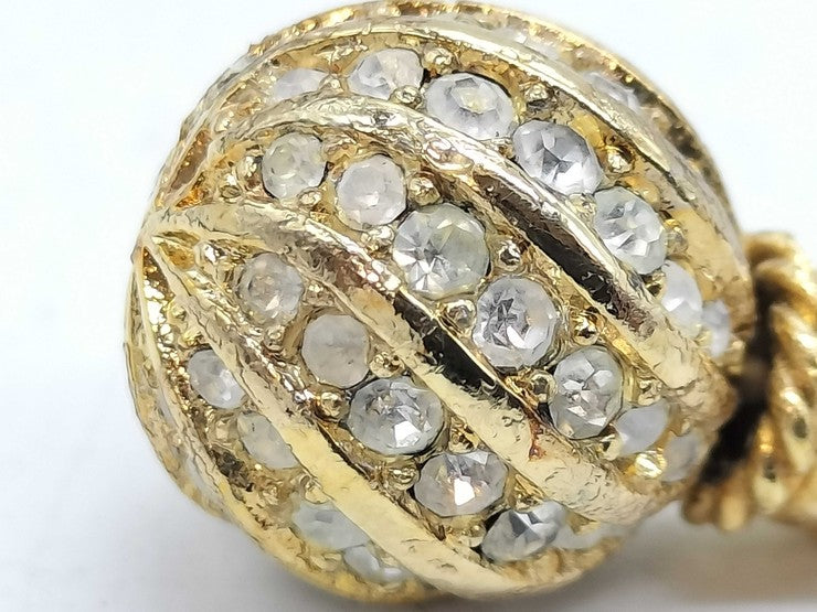 ChristianDior クリスチャンディオール ネックレス ゴールド メタル レディース ラインストーン 香水瓶モチーフ 美品