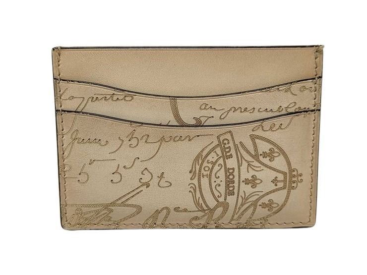 Berluti ベルルッティ カードケース バンブー カリグラフィ ブラウン系 スクリットレザー ユニセックス 新品未使用展示品