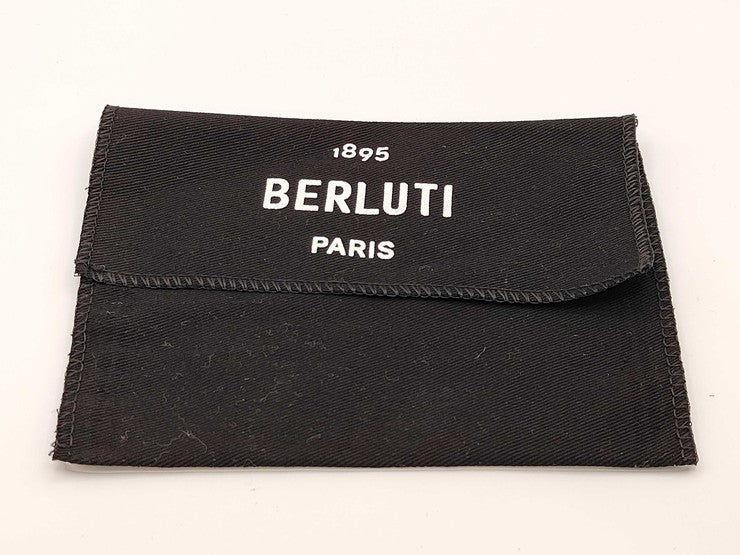 Berluti ベルルッティ シューホーン キーホルダー カリグラフィ シルバー ブラウン メタル スクリットレザー メンズ 美品