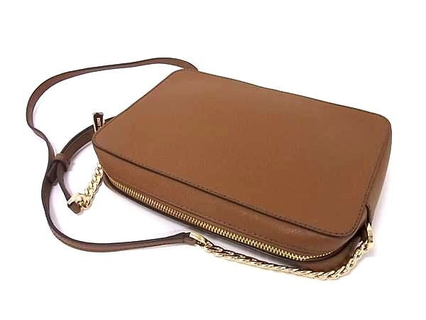 MICHAEL KORS マイケルコース ショルダーバッグ JET SET ITEM 35T8GTTC9L ブラウン系 レザー レディース クロスボディ 斜め掛け チェーン ゴールド金具 超美品