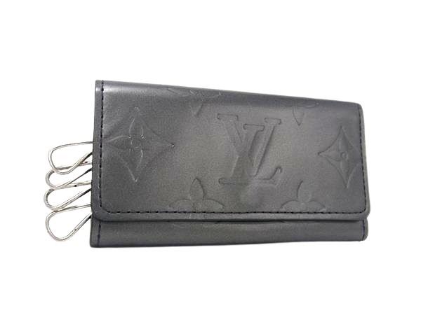 LOUIS VUITTON ルイヴィトン キーケース モノグラム マット ミュルティクレ4 M65162 ノワール系 カーフレザー メンズ 4連 シルバー金具 美品