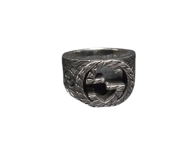 GUCCI グッチ 指輪 アラベスク インターロッキングG リング 455302 シルバー系 Ag925 ユニセックス 美品