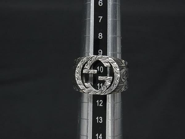 GUCCI グッチ 指輪 アラベスク インターロッキングG リング 455302 シルバー系 Ag925 ユニセックス 美品