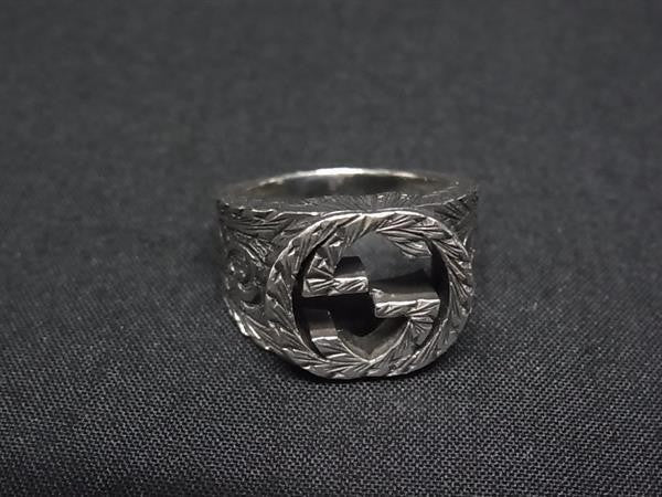 GUCCI グッチ 指輪 アラベスク インターロッキングG リング 455302 シルバー系 Ag925 ユニセックス 美品