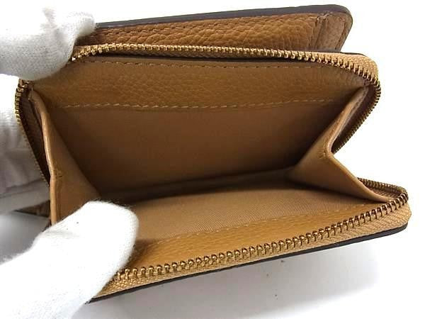 TORY BURCH トリーバーチ 二つ折り財布 ブリテン ブラウン系 レザー レディース ラウンドファスナー ゴールド金具 美品