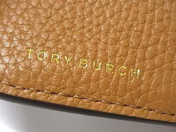 TORY BURCH トリーバーチ 二つ折り財布 ブリテン ブラウン系 レザー レディース ラウンドファスナー ゴールド金具 美品