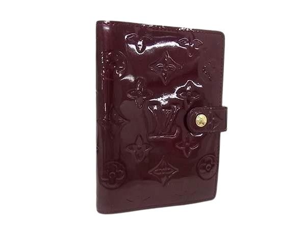 LOUIS VUITTON ルイヴィトン 手帳カバー モノグラム ヴェルニ アジェンダPM R21050 ヴィオレ系 パテントレザー レディース ゴールド金具 美品