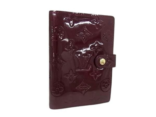 LOUIS VUITTON ルイヴィトン 手帳カバー モノグラム ヴェルニ アジェンダPM R21050 ヴィオレ系 パテントレザー レディース ゴールド金具 美品