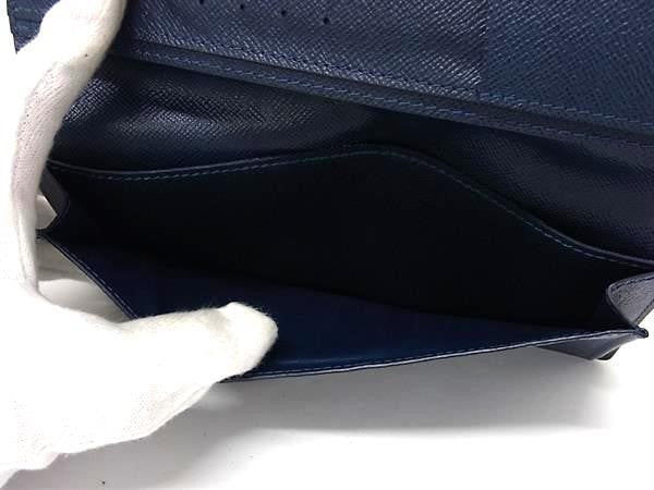 LOUIS VUITTON ルイヴィトン 長財布 タイガ ポルトフォイユ ロン M33404 オセアン系 レザー メンズ 二つ折り 札入れ 美品