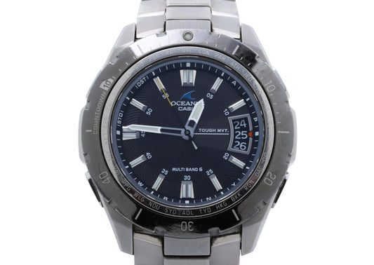 CASIO カシオ 腕時計 OCEANUS オシアナス OCW-P100 ブラック シルバー系 チタン メンズ アナログ 美品