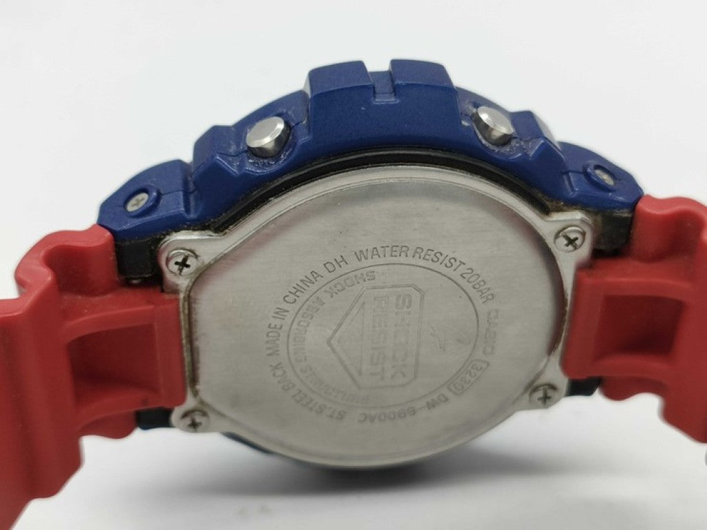 CASIO カシオ 時計 G-SHOCK DW-6900AC ホワイト ブルー レッド系 樹脂 メンズ 美品