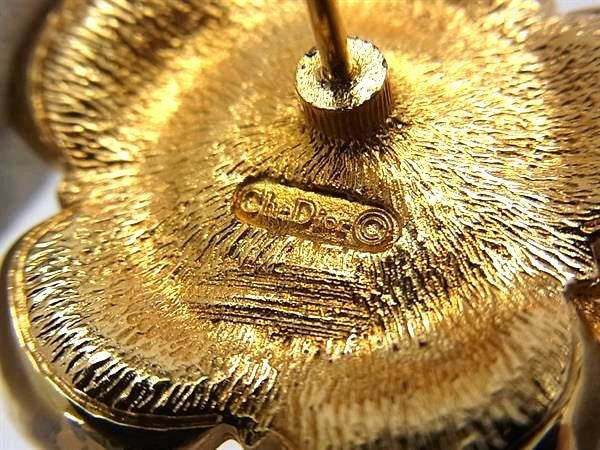 Christian Dior ディオール ブローチ ピンブローチ ゴールド系 メタル フェイクパール レディース ヴィンテージ フラワー 蜂 超美品