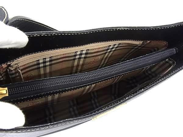 Burberrys バーバリーズ ハンドバッグ ワンショルダーバッグ ブラック系 レザー レディース ヴィンテージ シャドーホース ゴールド金具 美品