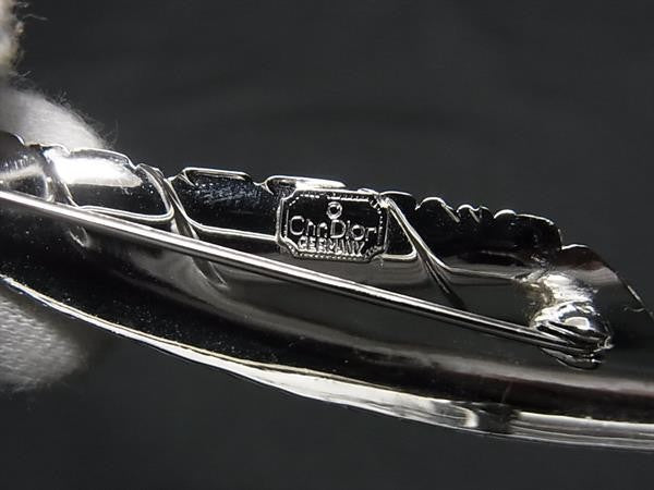 Christian Dior ディオール ブローチ フェザー 羽根 モチーフ シルバー系 メタル レディース ヴィンテージ 超美品