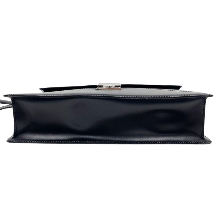 LOEWE ロエベ クラッチバッグ アナグラム ディプロマティコ 361.75.001 ブラック系 カーフレザー メンズ リストレット シルバー金具 セカンドバッグ 超美品