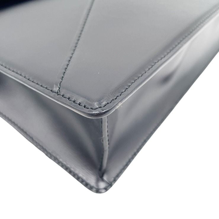 LOEWE ロエベ クラッチバッグ アナグラム ディプロマティコ 361.75.001 ブラック系 カーフレザー メンズ リストレット シルバー金具 セカンドバッグ 超美品