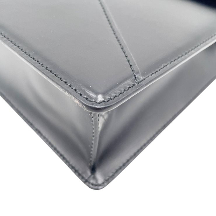 LOEWE ロエベ クラッチバッグ アナグラム ディプロマティコ 361.75.001 ブラック系 カーフレザー メンズ リストレット シルバー金具 セカンドバッグ 超美品